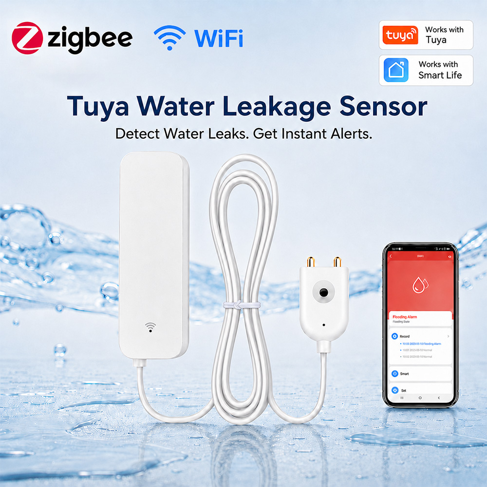 Home Improvement Hardware - ZigBee WiFi Water Leak Sensor Flood