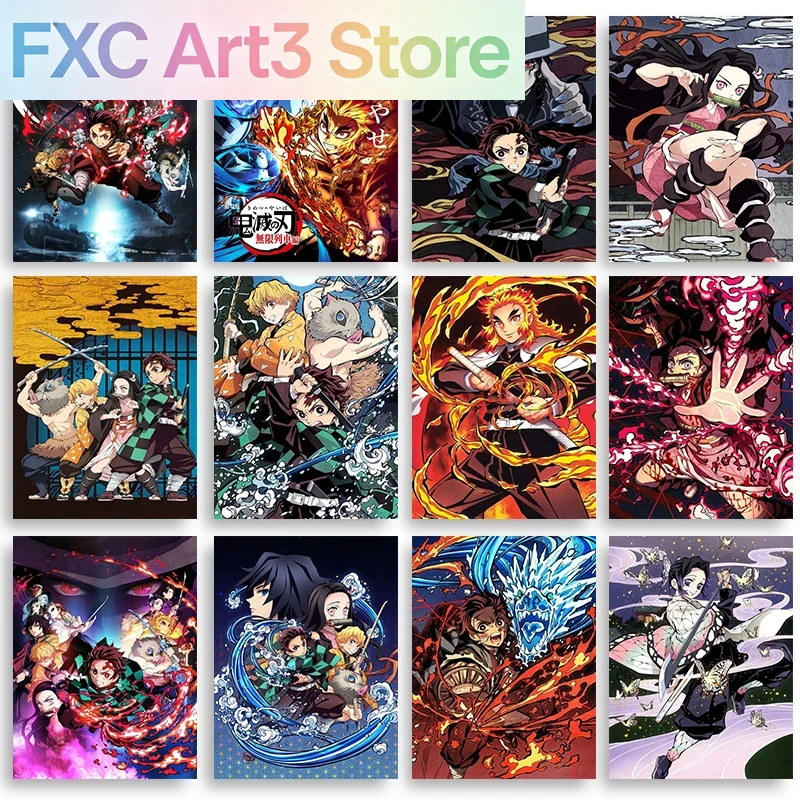 Wall Texture Spray - Frameless,Anime Demon Slayer Classic Canvas Painting