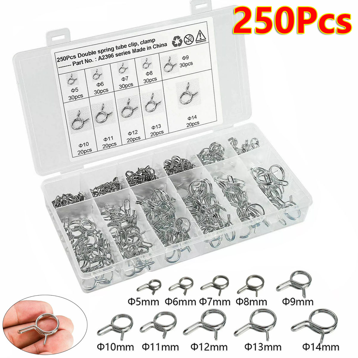 250Pcs 5-14mm Wire Fuel Line H - đánh giá và giá Hose Clamp Assorted