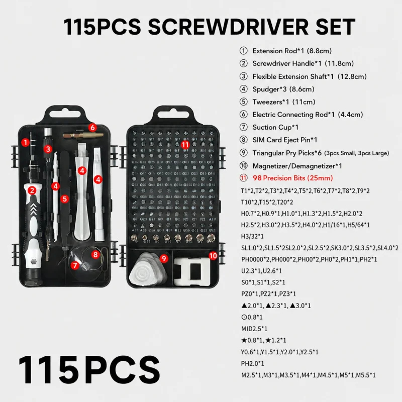 Portable 115in1 Magnetic Screw - đánh giá và giá Home Improvement And Diy