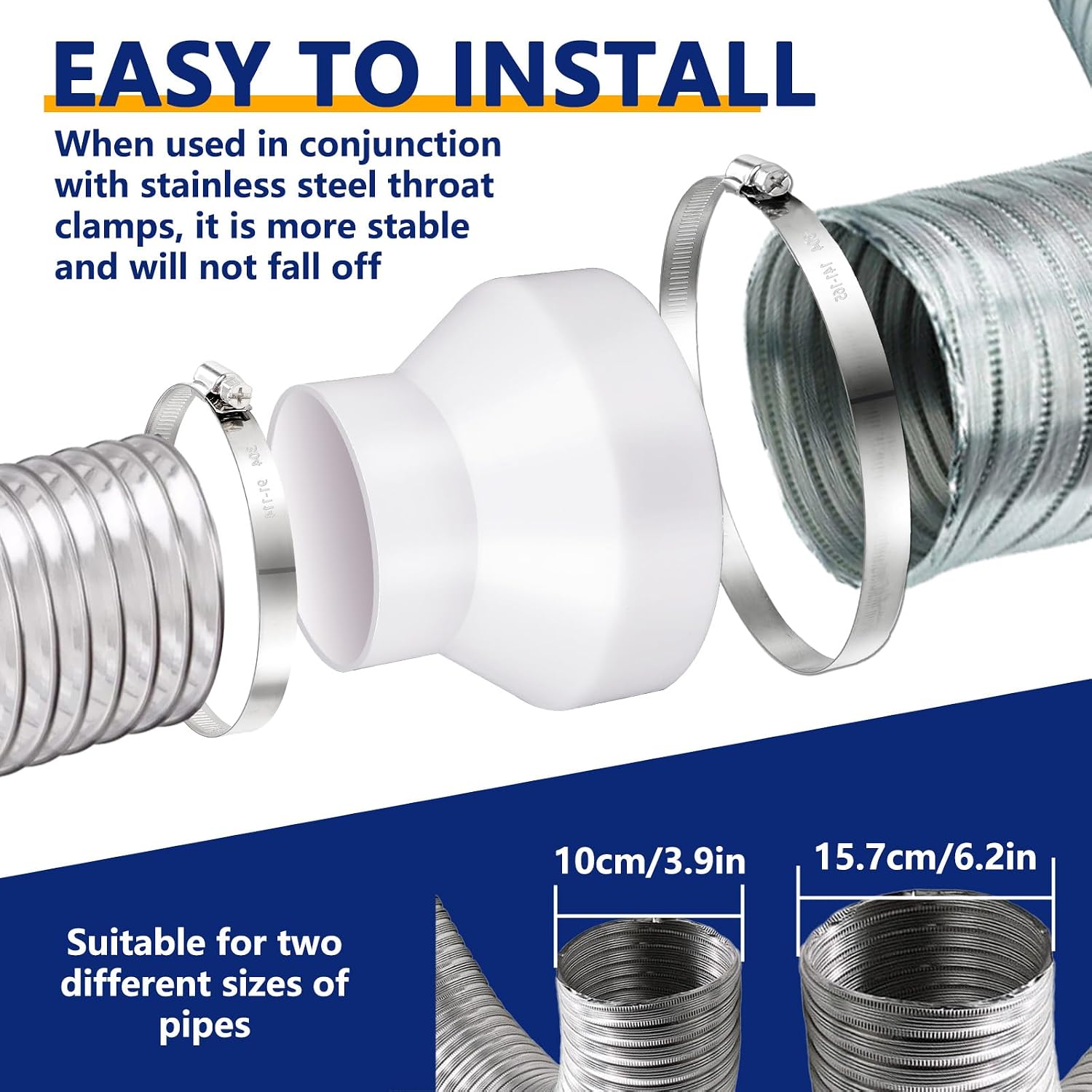 1 Set 6 to 4 inch Duct Reducer - đánh giá và giá Hose Clamp Assorted
